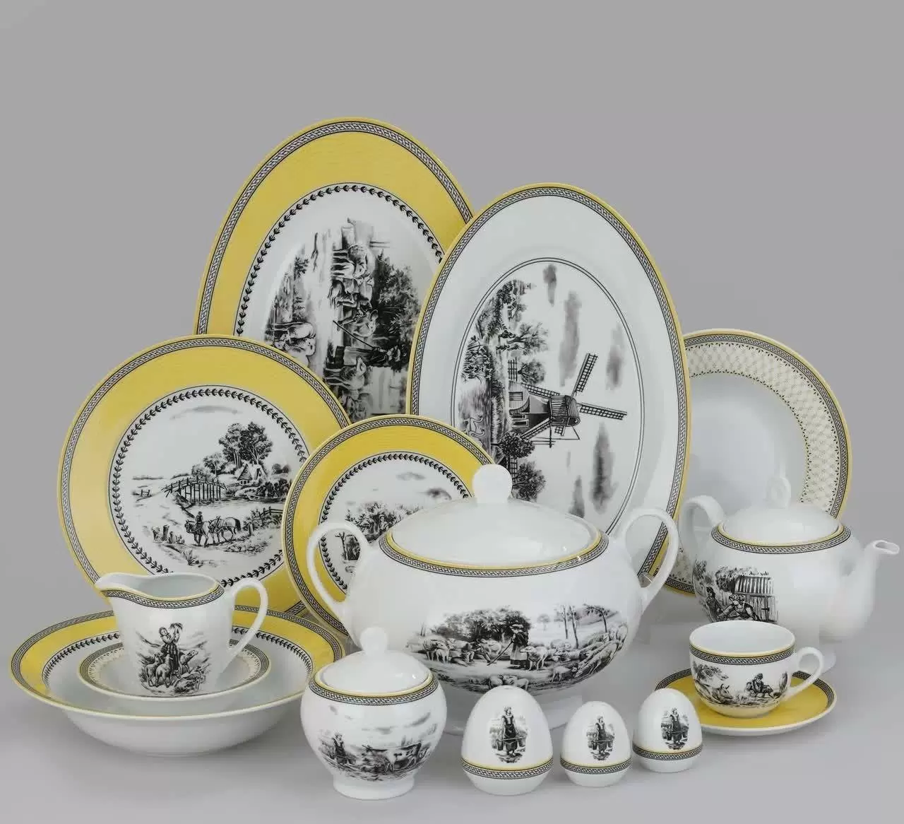 سرویس 102 پارچه چینی زرین-ایتالیا اف(گرد)-ویلیج-درجه یک سرویس18 نفره کد: 013751